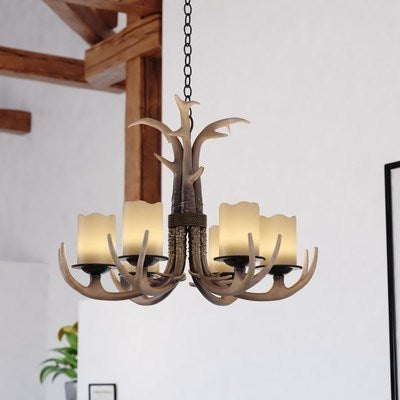 6L Antler Chandelier Black Walnut