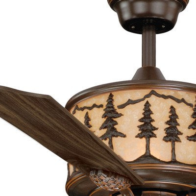 56-in LED Tree Ceiling Fan Burnished Bronze