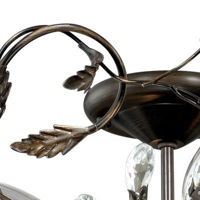 19-in Semi Flush Ceiling Light Architectural Bronze and Gold Accents