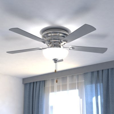 42-in Flush mount Ceiling Fan Satin Nickel