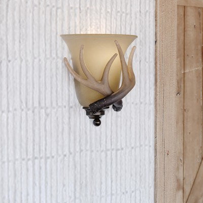 9-in Antler Wall Light Black Walnut