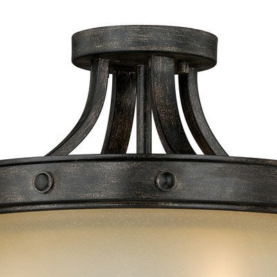 14.5-in Semi Flush Ceiling Light Black Walnut