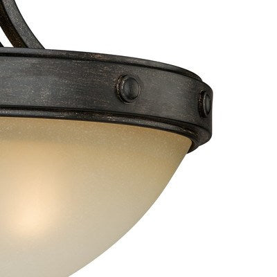 14.5-in Semi Flush Ceiling Light Black Walnut