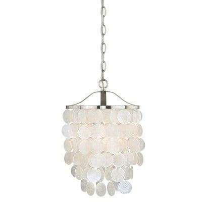 Capiz Shell 10.5-in Pendant Satin Nickel by Vaxcel International