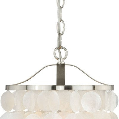 Capiz Shell 10.5-in Pendant Satin Nickel