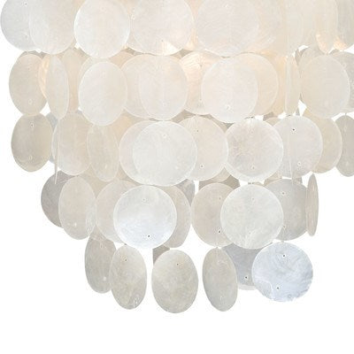 Capiz Shell 10.5-in Pendant Satin Nickel