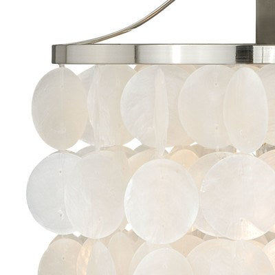 Capiz Shell 10.5-in Pendant Satin Nickel