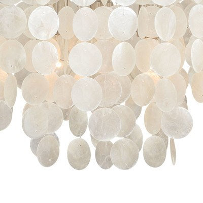 Capiz Shell 19.75-in Pendant Satin Nickel