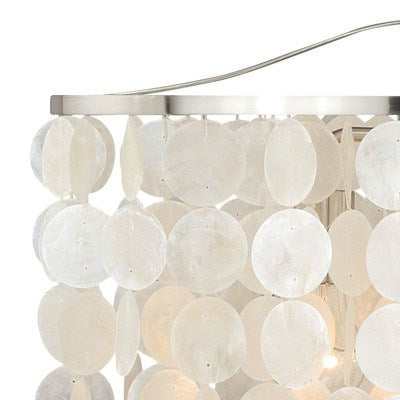 Capiz Shell 19.75-in Pendant Satin Nickel
