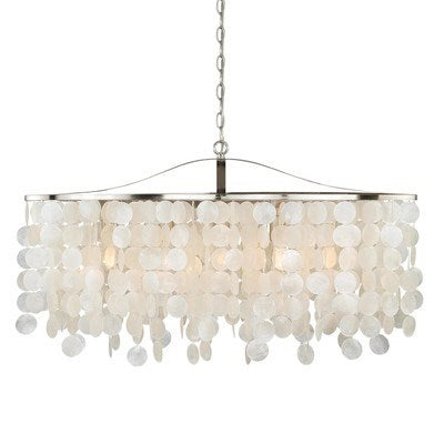 Capiz Shell 5L Linear Chandelier Satin Nickel by Vaxcel International