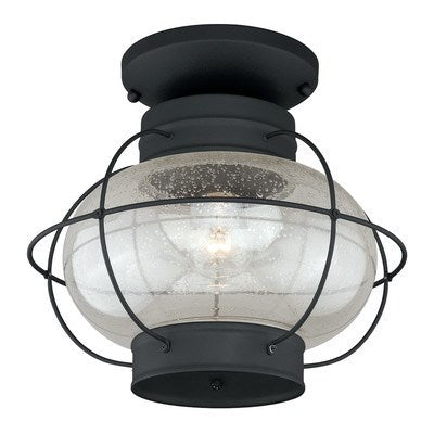 13-in Outdoor Semi Flush Mount Ceiling Light Textured Black by Vaxcel International