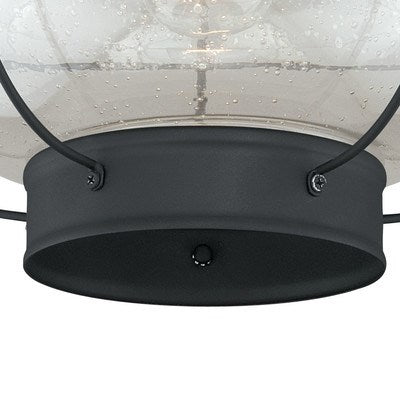 13-in Outdoor Semi Flush Mount Ceiling Light Textured Black