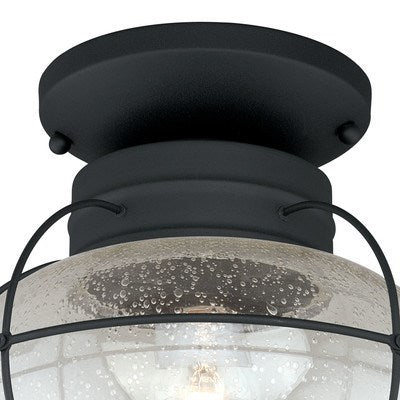 13-in Outdoor Semi Flush Mount Ceiling Light Textured Black