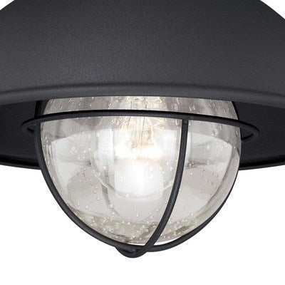 10-in Outdoor Flush Mount Ceiling Light Textured Black