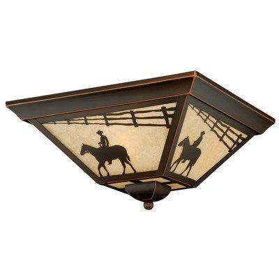 14-in Horse Outdoor Flush Mount Ceiling Light Burnished Bronze by Vaxcel International