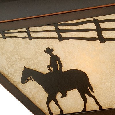 14-in Horse Outdoor Flush Mount Ceiling Light Burnished Bronze