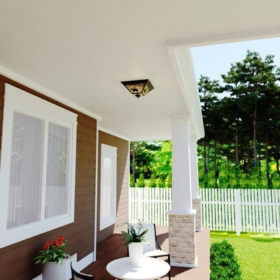 14-in Horse Outdoor Flush Mount Ceiling Light Burnished Bronze