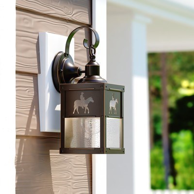 5-in Horse Outdoor Wall Light Burnished Bronze