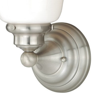 1L Vanity Milk Glass Satin Nickel