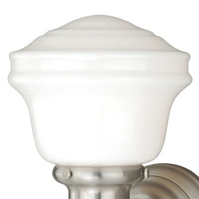 1L Vanity Milk Glass Satin Nickel