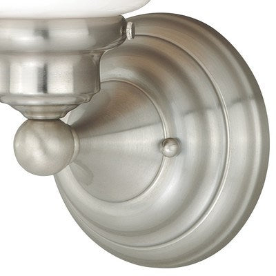 1L Vanity Milk Glass Satin Nickel