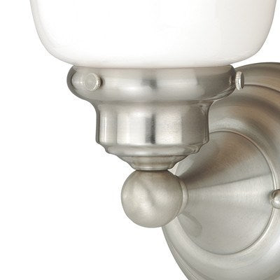 1L Vanity Milk Glass Satin Nickel