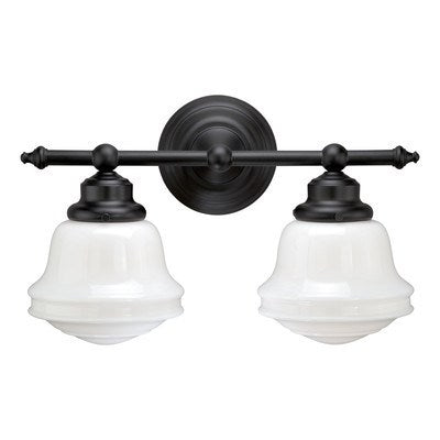 2L Vanity Milk Glass Oil Rubbed Bronze by Vaxcel International