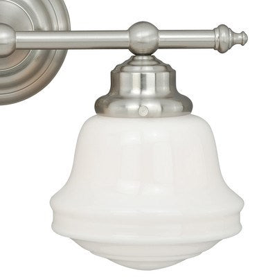 2L Vanity Milk Glass Satin Nickel