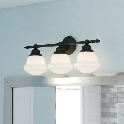 3L Vanity Milk Glass Oil Rubbed Bronze