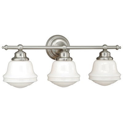 3L Vanity Milk Glass Satin Nickel by Vaxcel International