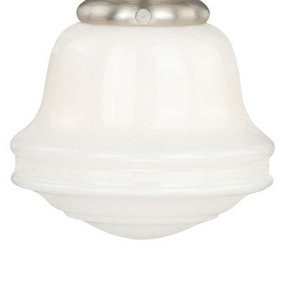 6.25-in Mini Pendant Milk Glass Satin Nickel