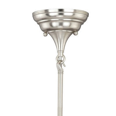 6.25-in Mini Pendant Milk Glass Satin Nickel