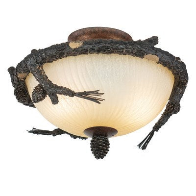 2L LED  or Semi Flush Ceiling Light (Dual Mount) Weathered Patina by Vaxcel International