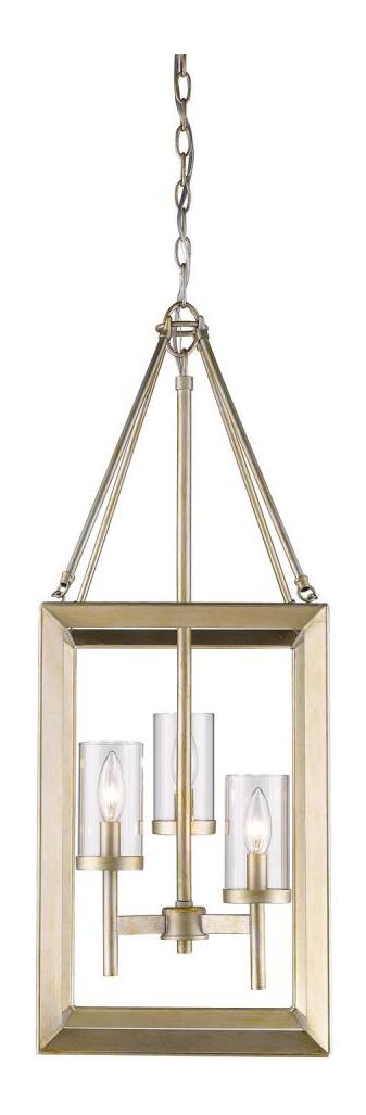 White Gold Smyth 3 Light Indoor Pendant - 12 Inches Wide by Golden