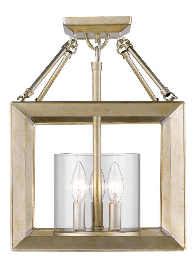 White Gold Smyth 3 Light Semi Flush Indoor Ceiling Fixture - 11.75 Inches Wide