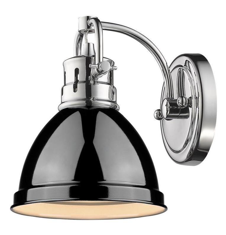 Black Duncan 1 Light Bathroom Sconce - 7 Inches Wide by Golden