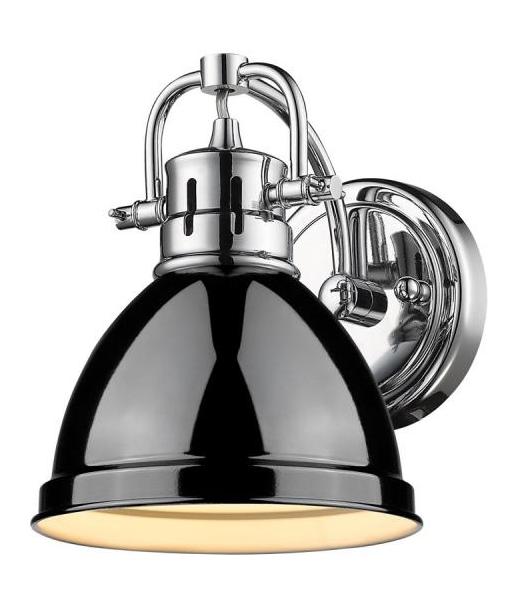 Black Duncan 1 Light Bathroom Sconce - 7 Inches Wide