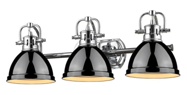 Black Duncan 3 Light Bathroom Vanity - 25 Inches Wide by Golden