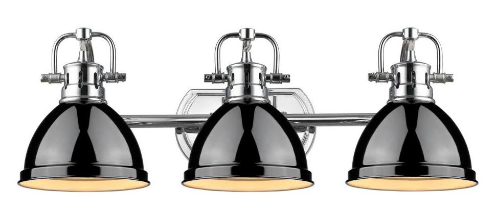 Black Duncan 3 Light Bathroom Vanity - 25 Inches Wide