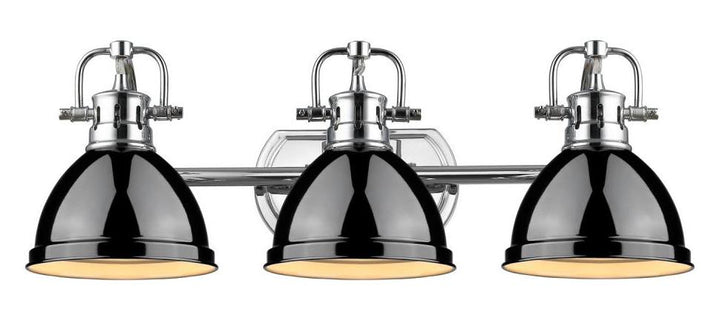 Black Duncan 3 Light Bathroom Vanity - 25 Inches Wide