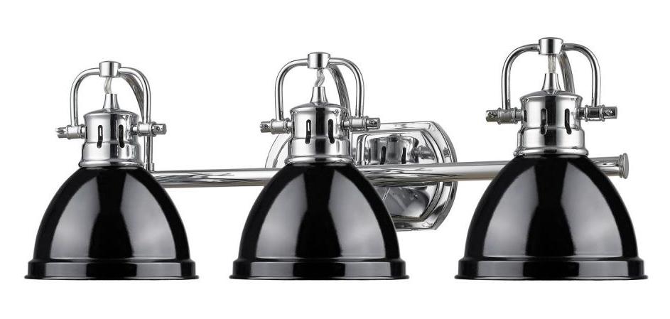 Black Duncan 3 Light Bathroom Vanity - 25 Inches Wide