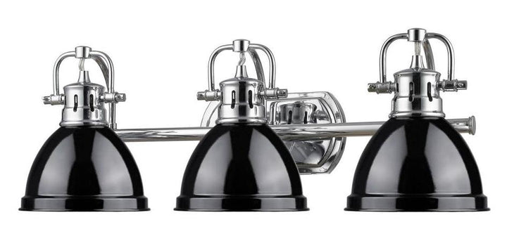 Black Duncan 3 Light Bathroom Vanity - 25 Inches Wide