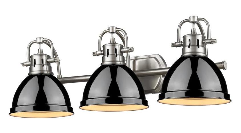 Black Duncan 3 Light Bathroom Vanity - 25 Inches Wide by Golden