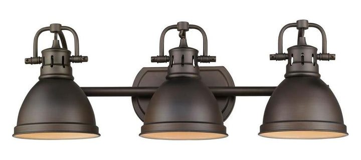 Rubbed Bronze Duncan 3 Light Bathroom Vanity - 25 Inches Wide by Golden