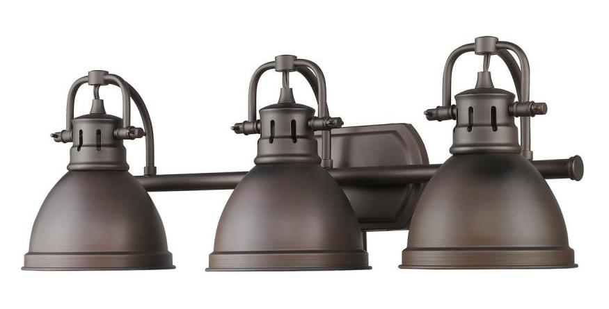 Rubbed Bronze Duncan 3 Light Bathroom Vanity - 25 Inches Wide