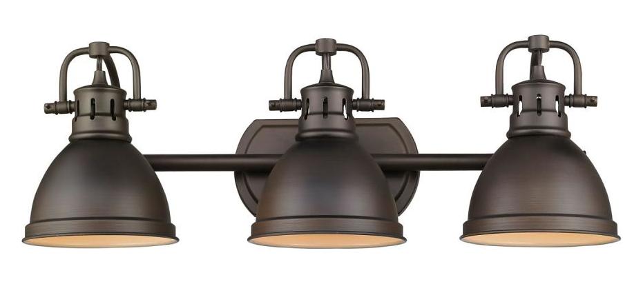 Rubbed Bronze Duncan 3 Light Bathroom Vanity - 25 Inches Wide