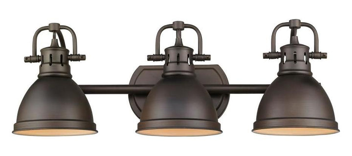 Rubbed Bronze Duncan 3 Light Bathroom Vanity - 25 Inches Wide