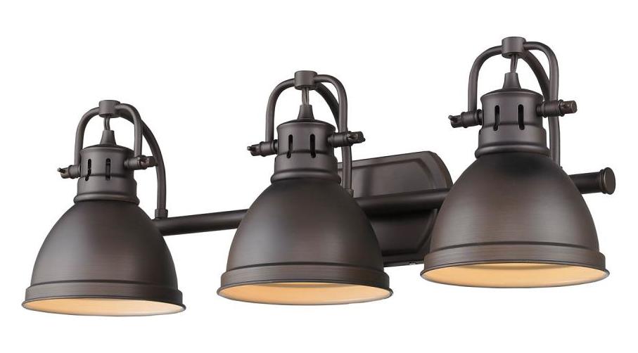 Rubbed Bronze Duncan 3 Light Bathroom Vanity - 25 Inches Wide