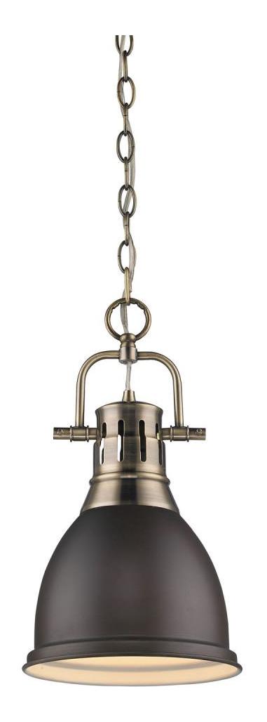 Aged Brass Duncan 1 Light Indoor Pendant - 8.875 Inches Wide by Golden