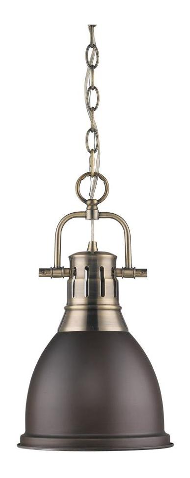 Aged Brass Duncan 1 Light Indoor Pendant - 8.875 Inches Wide